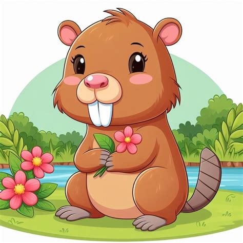 Premium Vector Beautiful Cute Capybara Vector Cartoon Illustration