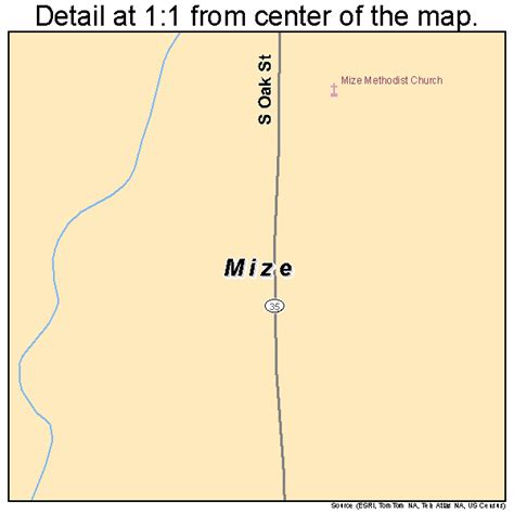 Mize Mississippi Street Map 2848240