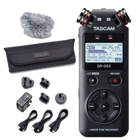 Tascam Dr X Stereo Handheld Audio Recorder With Accessory Pack