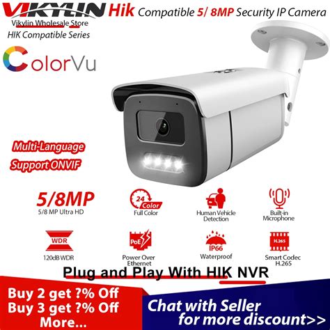 C Mara IP De Seguridad Vikylin 4K 8MP Para C Mara Web Compatible Con