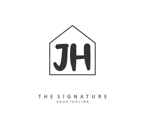 J H Jh Initial Letter Handwriting And Signature Logo A Concept