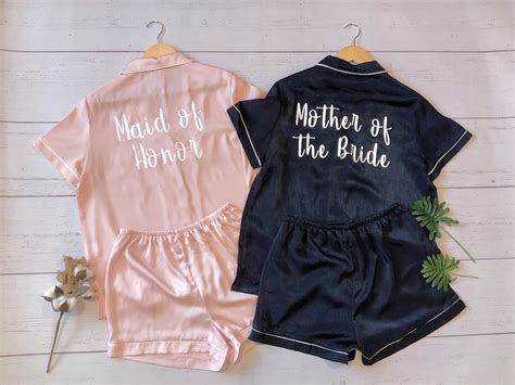 Personalized Pajamas Set Bridesmaid Pajamas Short Set Bride Etsy