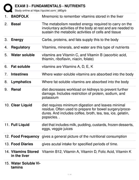 EXAM 3 Fundamentals Nutrients Study Online At Quizlet B80grb