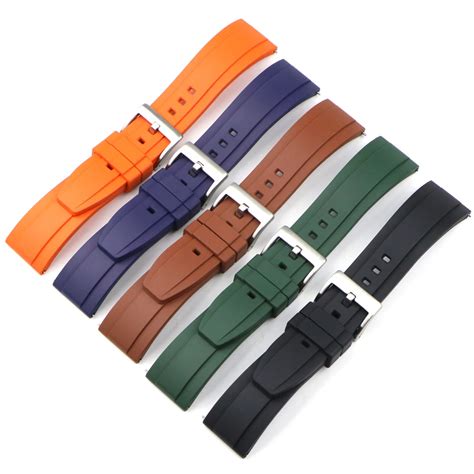 Fluorine Rubber Watch Strap 22mm Fluorine Rubber Diving Bracelet