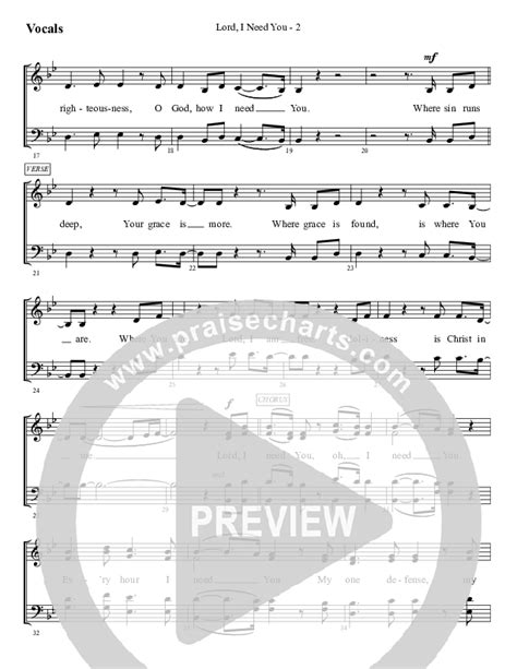 Lord I Need You Sheet Music Pdf Worshipteam Tv Praisecharts