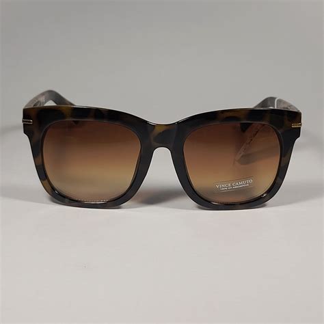 Vince Camuto Womens Vc1054 Ts Square Sunglasses Tortoise Frame Brown