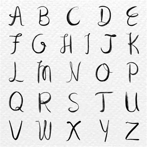 Free Vector | Cursive capital alphabet set vector calligraphy font