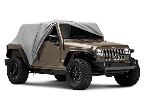 Jeep Wrangler Waterproof Cab Cover With Door Flaps Gray 07 18 Jeep Wrangler Jk 4 Door Free