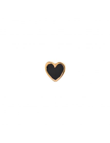 STINE A PETIT LOVE HEART BLACK ENAMEL GOLD