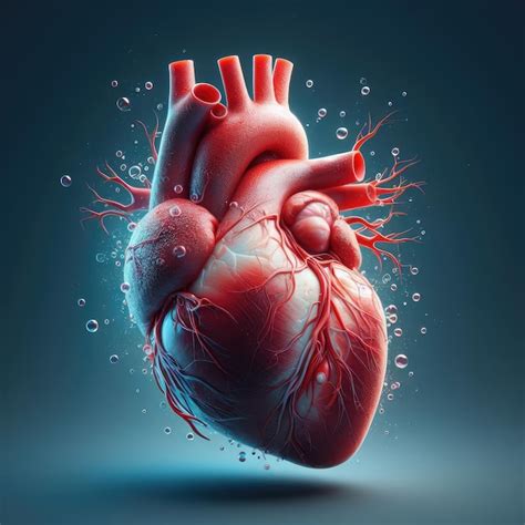 Diagramme montrant le cœur humain 3D rend l anatomie réaliste