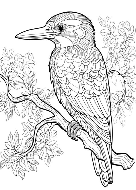 Premium Photo | Bird Coloring Page Bird Line Art coloring page Bird ...