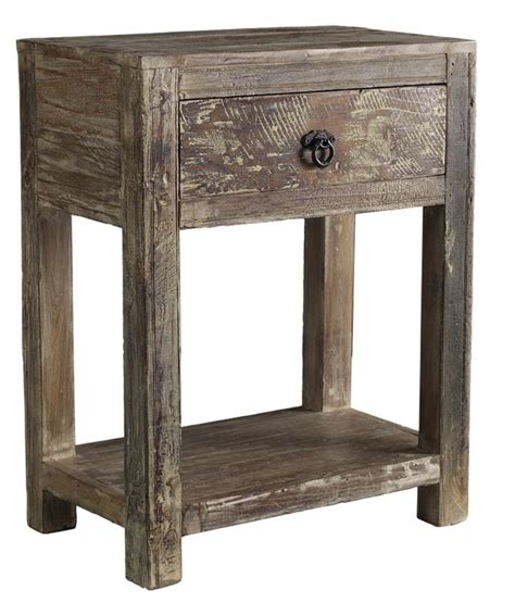 Reclaimed Wood Night Stand With Lime Wash Finish Aardvark Home Decor