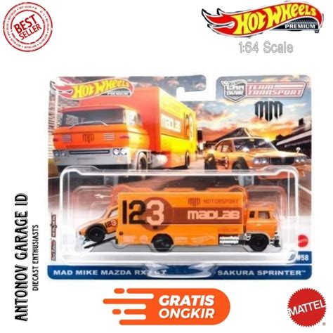 Hot Wheels Team Transport Mad Mike Mazda RX3 GT Sakura Sprinter Orange Not Team Transport LBWK