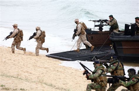 British Royal Marines Portuguese Fuzileiros Exit Editorial Stock Photo