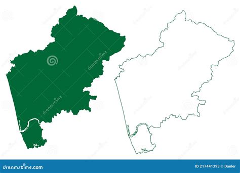 Malappuram District Kerala State Republic Of India Map Vector