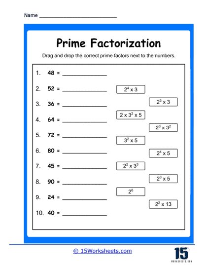 Free Worksheet Prime Factorization Download Free Worksheet Prime