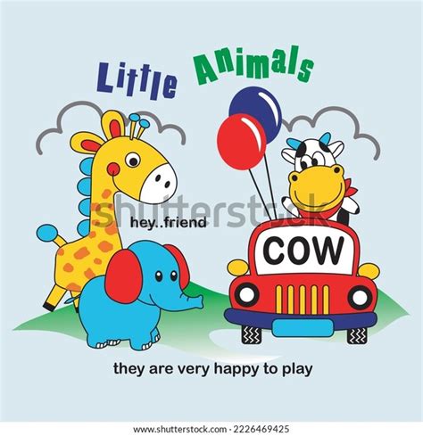 Cow Friends Playing Outdoorsdesign Cartoon Vector Stock Vector Royalty