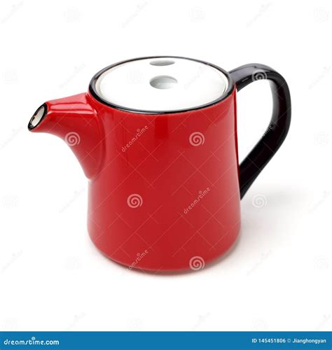 Red Teapot Stock Photo Image Of Handle Modern Scald 145451806