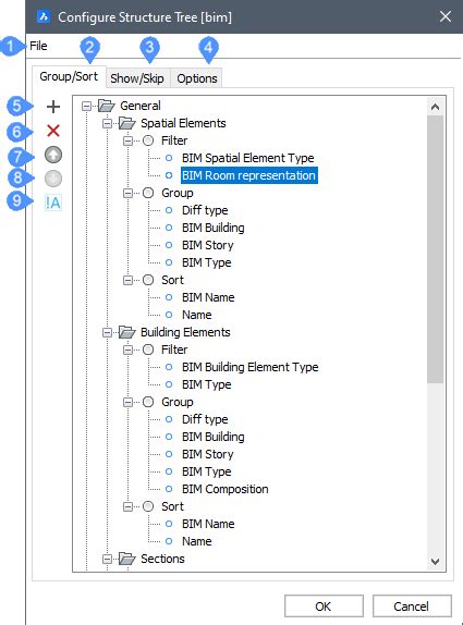 Configure Structure Tree Dialog Box Bricscad Lite And Pro Bricsys