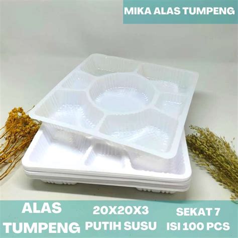 Jual Isi 100 Pcs Mika Plastik Nasi Sekat 7 Alas Nasi Tumpeng Mk207