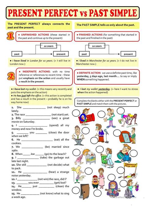 Present Perfect Past Tense Exercises