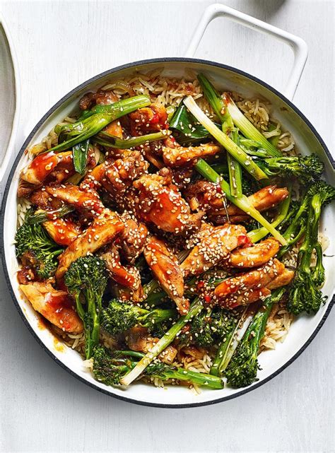 Sticky Sriracha Chicken Rice With Charred Veg Delicious Magazine