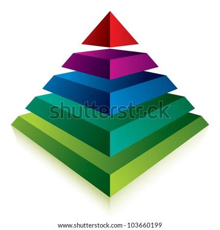 Pyramid Icon With Five Layers Vector Business Concept Icon