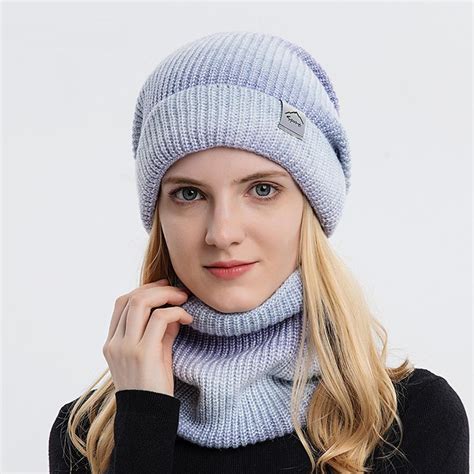 Cheap Mother Careoutdoor Warm Winter Knitted Beanie Hat Scarf Set