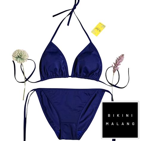 Jual Bikini Bf Tali Samping Polos Warna Navy Shopee Indonesia