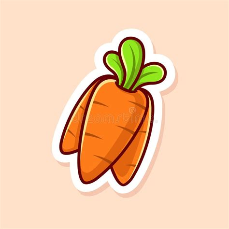 Vector Cute Cartoon Of Three Carrots Isolated Stock Vector