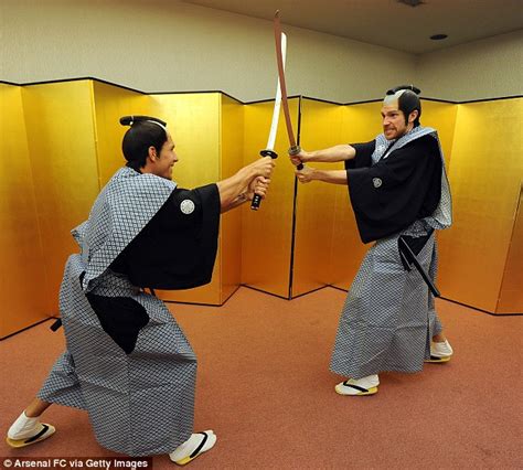 Oladele Podolski And Mertesacker Square Up In Samurai Warrior Gear