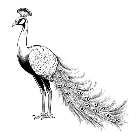 Premium Vector Hand Drawn Sketch Peacock Illustration