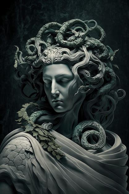 Una Medusa Encantada Triste Y Hermosa Con Filigrana Foto Premium