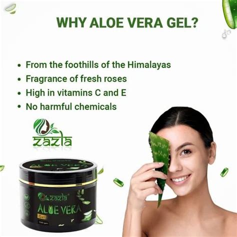 Zazla Green Aloe Vera Skin Gel For Face Hair Packaging Size 100 Gm