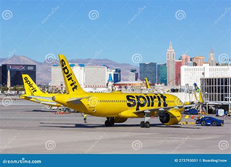 Spirit Airbus A Neo Airplane At Las Vegas Airport In The United