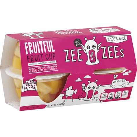 Zee Zees Fruit Cup, Fruitful, Peaches, Pineapple & Cherries | Canned ...