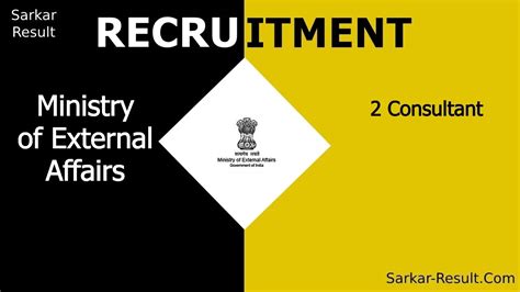 Ministry Of External Affairs Recruitment Eligibility Apply