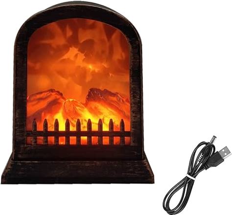 Fireplace Lamp Battery Operated Led Flame Effect Log Fireplace Light