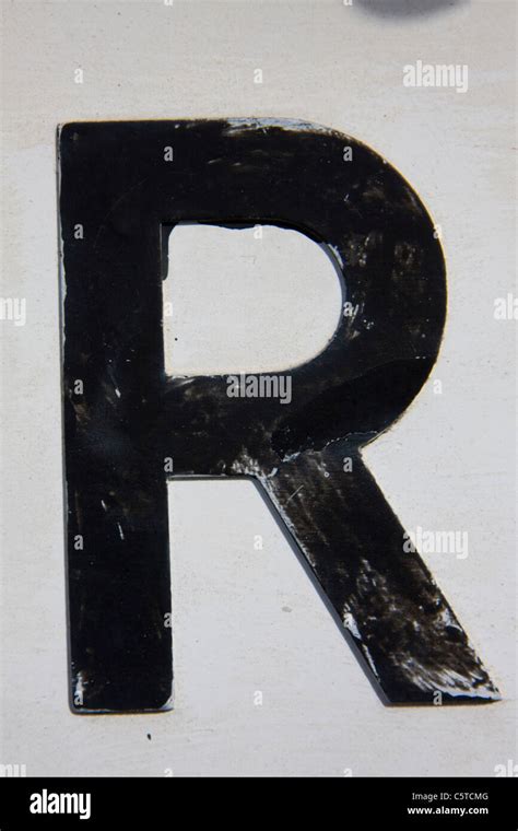 Character R Alphabet Character Letter Outside Sign Stock Photo Alamy