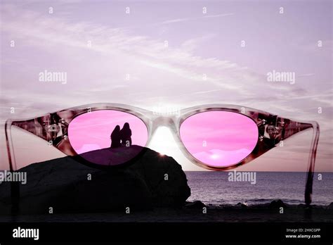 View Through Rose Colored Glasses Stock Photo Alamy