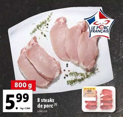 Promo Steaks De Porc Chez Lidl Icatalogue Fr