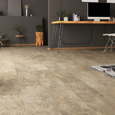 Taupe Stone Marble 8mm Tile Effect Laminate Flooring Dfd