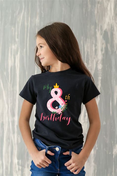 My Eighth Birthday Shirt 8th Birthday Shirt Birthday Girl Etsy