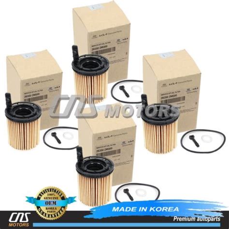 GENUINE Engine Oil Filters 4PACK For 20 24 Hyundai Kia 1 6 Check