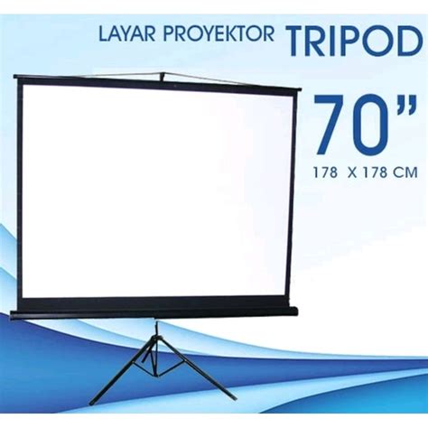 Jual LAYAR PROYEKTOR TRIPOD 70 INCH SCREEN PROYECTOR TRIPOD 70 INCH