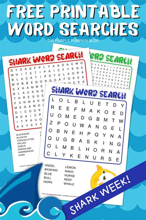 Free Printable Shark Word Searches Shark Week Activity Sheets