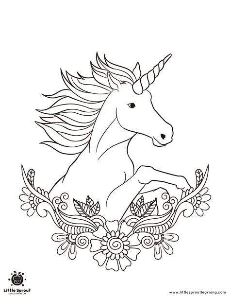 Unicorn Coloring Pages Little Sprout Art Learning Lab