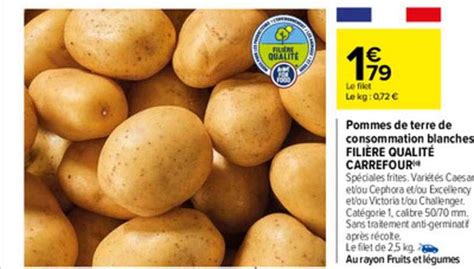 Promo Pommes De Terre De Consommation Blanches Fili Re Qualit