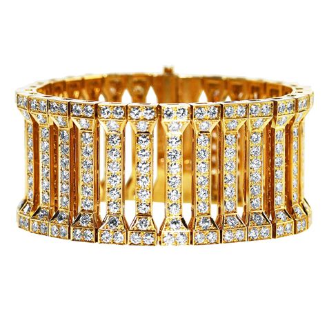 Cartier Diamond Gold Link Bracelet For Sale At 1stdibs