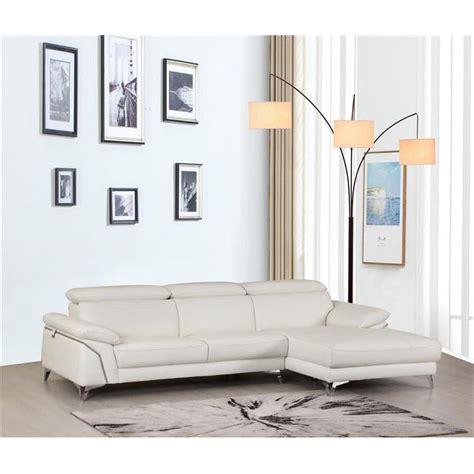 181 x 41 x 39 in. Modern White Leather Sectional Sofa - Walmart.com